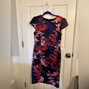 Betsey Johnson graphic floral sheath dress